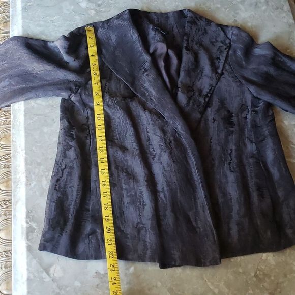 Eileen Fisher Silk Open Front Quarter Length Blazer Size Small - Picture 6 of 8